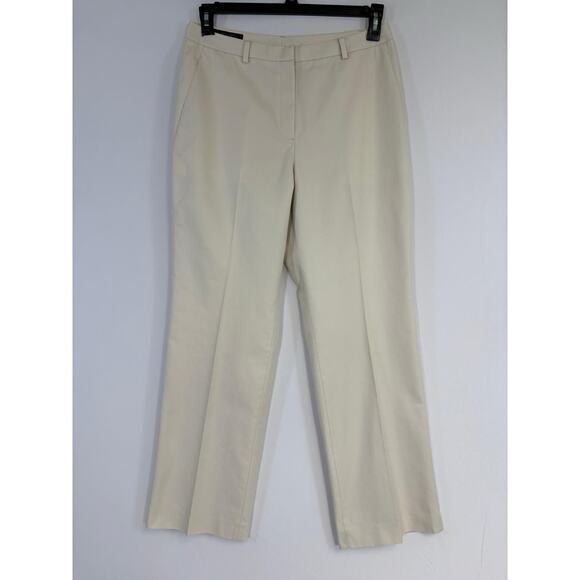 Brooks Brothers Advantage Chino Stretch Pants Womens High-Rise Sz 10 Ivory - Picture 1 of 12